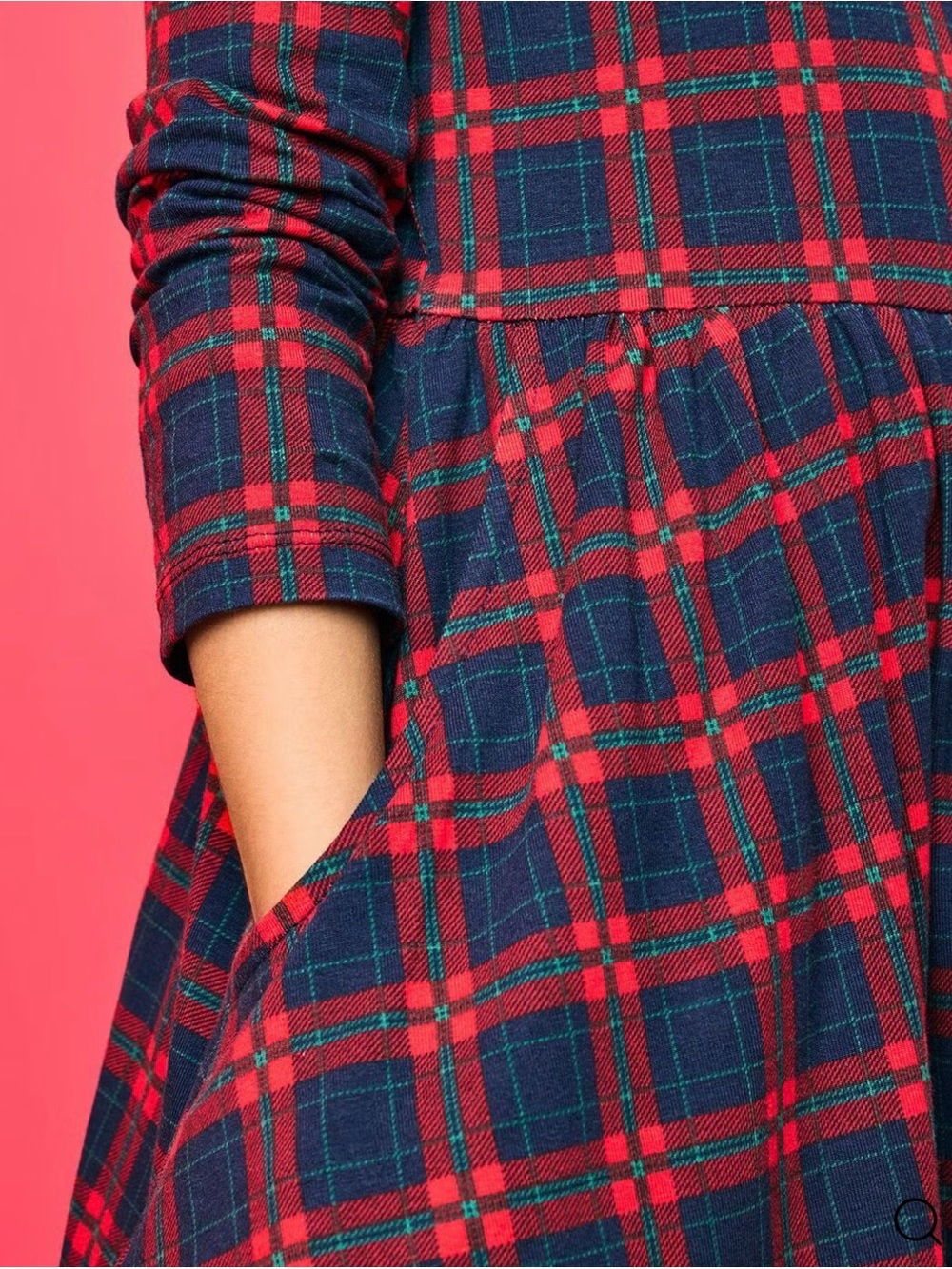 Hanna Andersson Red & Navy Plaid Knit Long-Sleeve Skater Dress - Picture 4 of 4